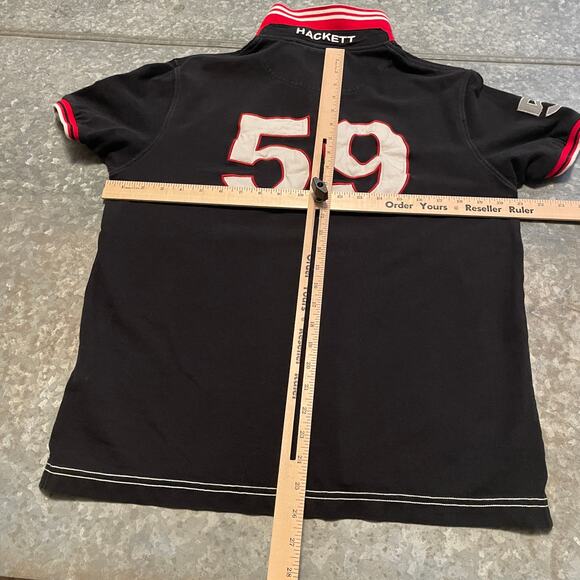 Aston Martin Racing Hackett GB DBR9 59 Polo Shirt Mens Large Black Red White - Picture 13 of 15